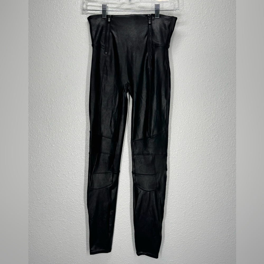 2 Prs Spanx Black Stretch Active High Waist Leggings Pants Medium (RUNS SMALLER)